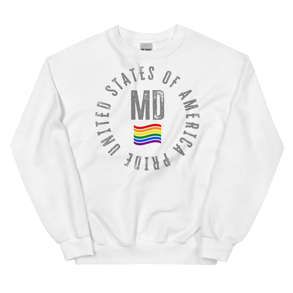 Maryland LGBTQ+ Gay Pride Large Front Circle Graphic Unisex Sweatshirt