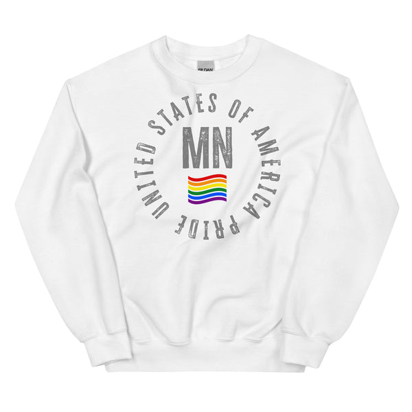 Minnesota LGBTQ+ Gay Pride Large Front Circle Graphic Unisex Sweatshirt