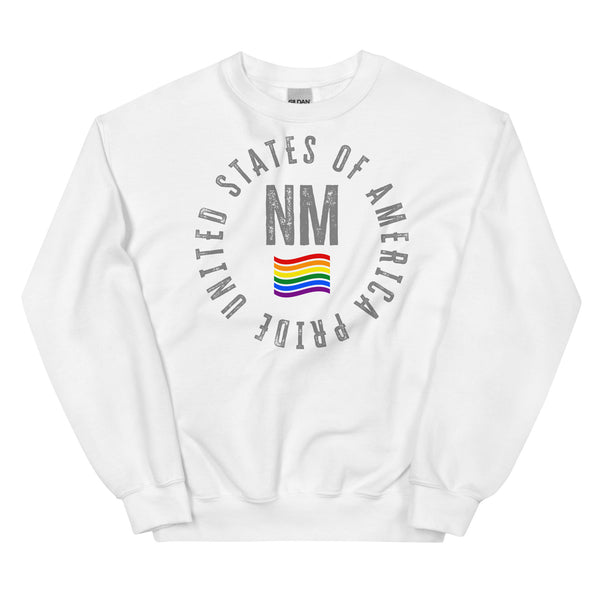 New Mexico LGBTQ+ Gay Pride Large Front Circle Graphic Unisex Sweatshirt