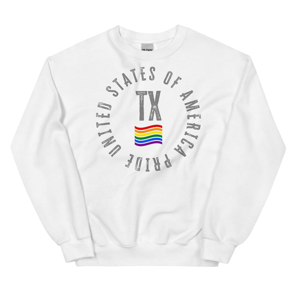 Texas LGBTQ+ Gay Pride Large Front Circle Graphic Unisex Sweatshirt
