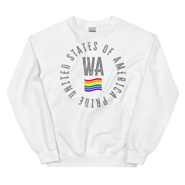 Washington LGBTQ+ Gay Pride Large Front Circle Graphic Unisex Sweatshirt