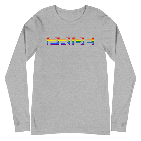 LGBTQ+ Rainbow Gay Pride Flag Horizontal Front Large Transparent Graphic Women's Long Sleeve T-Shirt