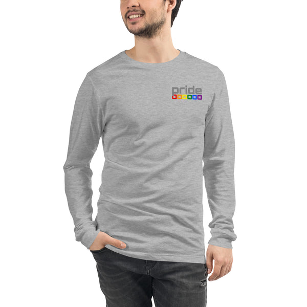 Gay Pride Rainbow Rounded Squares Small Front Graphic LGBTQ+ Unisex Long Sleeve T-Shirt