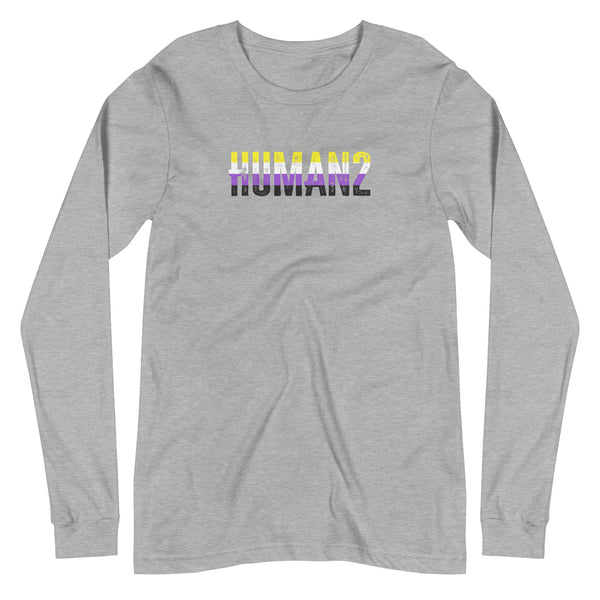 Non-binary Pride Human2 Unisex Fit Long Sleeve T-Shirt