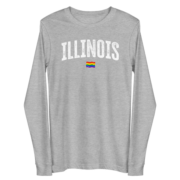 Illinois Gay Pride LGBTQ+ Unisex Long Sleeve T-Shirt