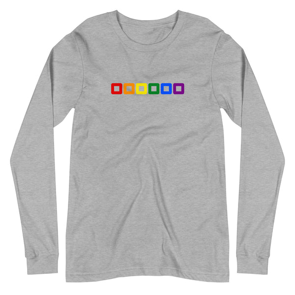 Gay Pride Rainbow Rounded Squares LGBTQ+ Unisex Long Sleeve T-Shirt