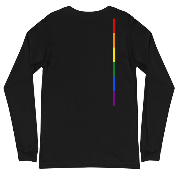 LGBTQ+ Classic Gay Pride Rainbow Single Vertical Stripe Unisex Long Sleeve T-Shirt