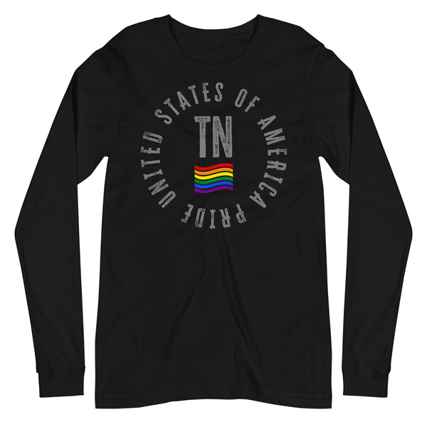 Tennessee LGBTQ+ Gay Pride Large Front Circle Graphic Unisex Long Sleeve T-Shirt