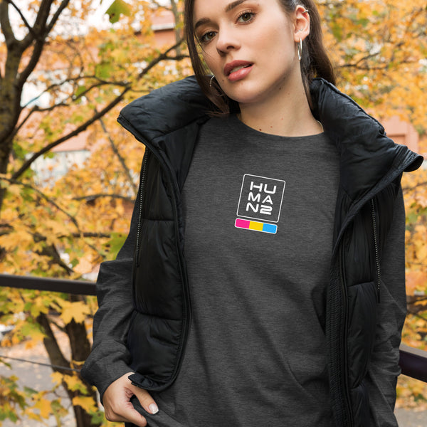 Pansexual Pride Colors Human 2 Unisex Long Sleeve T-Shirt