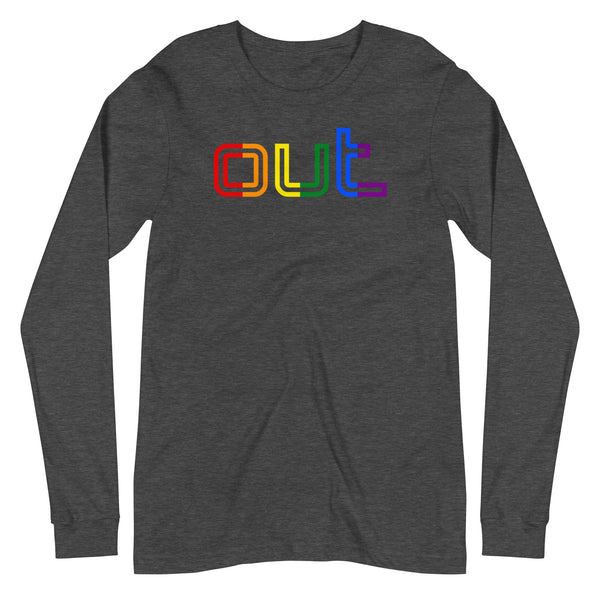 Gay Pride Rainbow Out Front LGBTQ+ Unisex Long Sleeve T-Shirt