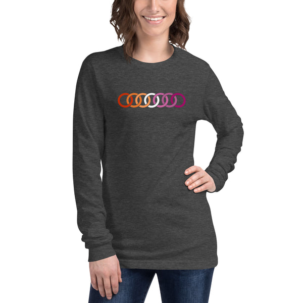 Lesbian Pride Circles Graphic LGBTQ+ Unisex Long Sleeve T-Shirt