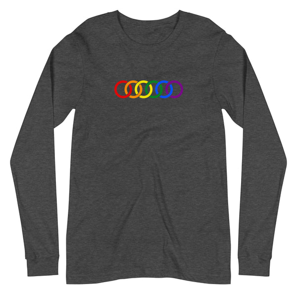 Gay Pride Rainbow Circles Graphic LGBTQ+ Unisex Long Sleeve T-Shirt