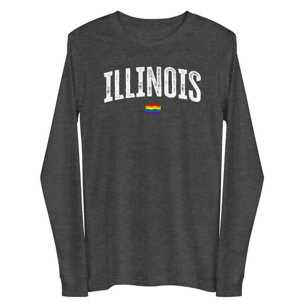 Illinois Gay Pride LGBTQ+ Unisex Long Sleeve T-Shirt