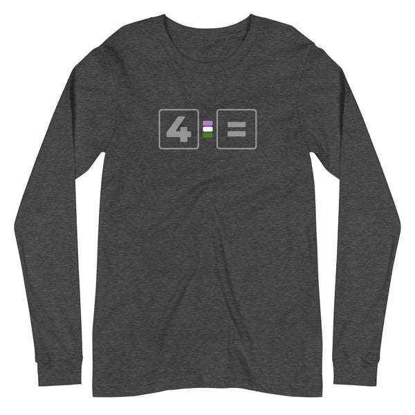 For Genderqueer Equality Pride Colors LGBTQ+ Unisex Long Sleeve T-Shirt