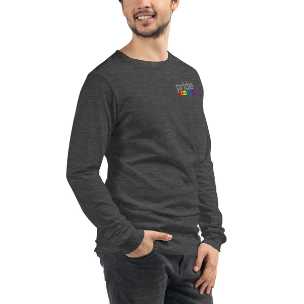 Gay Pride Rainbow Rounded Squares Small Front Graphic LGBTQ+ Unisex Long Sleeve T-Shirt