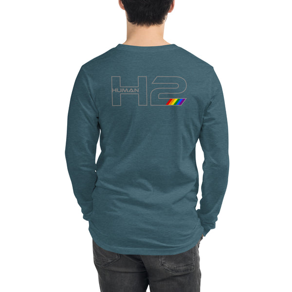 Gray Human 2 Outline Pride Graphic LGBTQ+ Unisex Long Sleeve Tee
