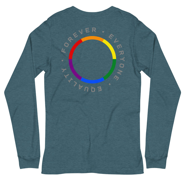 Forever Equality Everyone LGBTQ+ Gay Pride Large Back Circle Graphic Unisex Long Sleeve T-Shirt