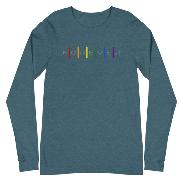 Forever Proud LGBTQ+ Gay Pride Alternating Letters Unisex Long Sleeve T-Shirt