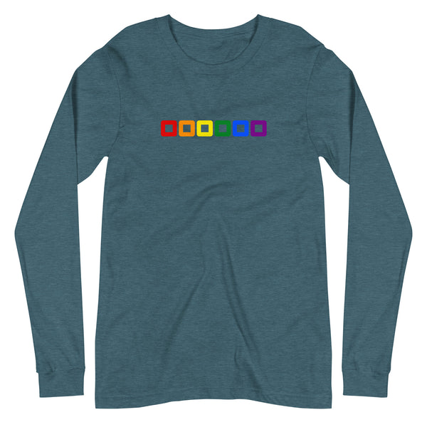 Gay Pride Rainbow Rounded Squares LGBTQ+ Unisex Long Sleeve T-Shirt