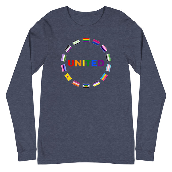 United Pride Graphic Circle Front LGBTQ+ Unisex Long Sleeve Tee
