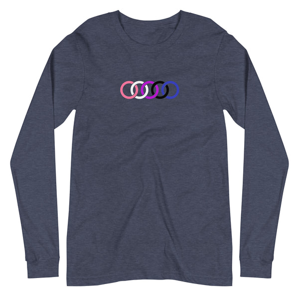 Genderfluid Pride Circles Graphic LGBTQ+ Unisex Long Sleeve T-Shirt