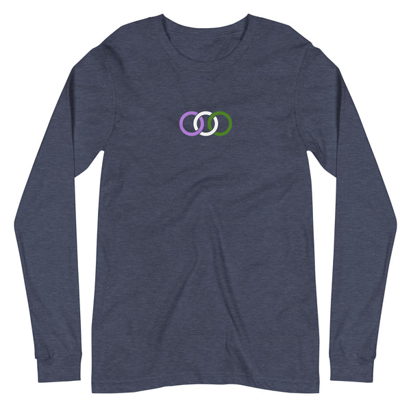 Genderqueer Pride Circles Graphic LGBTQ+ Unisex Long Sleeve T-Shirt