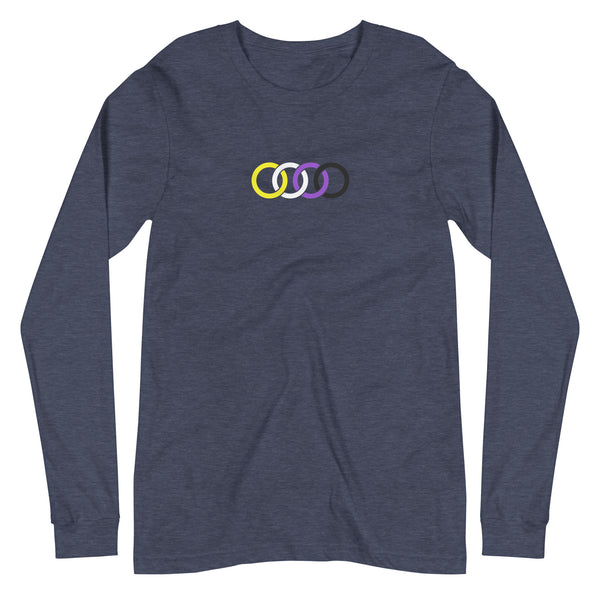 Non-binary Pride Circles Graphic LGBTQ+ Unisex Long Sleeve T-Shirt