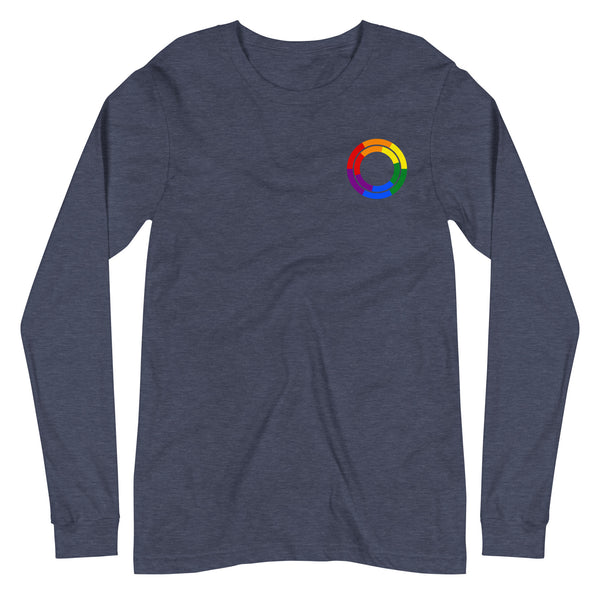 Gay Pride Double Rainbow Circles LGBTQ+ Unisex Long Sleeve T-Shirt