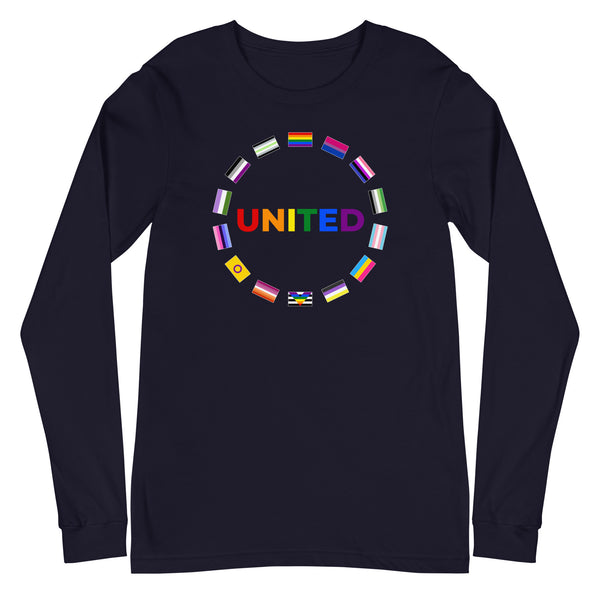 United Pride Graphic Circle Front LGBTQ+ Unisex Long Sleeve Tee
