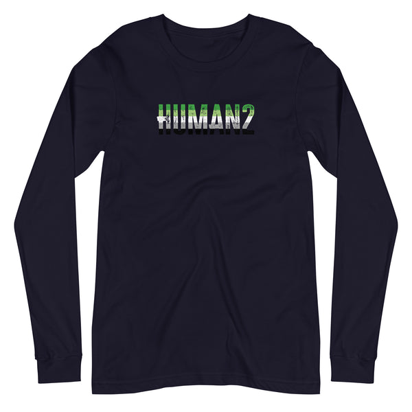 Aromantic Pride Human2 Unisex Fit Long Sleeve T-Shirt