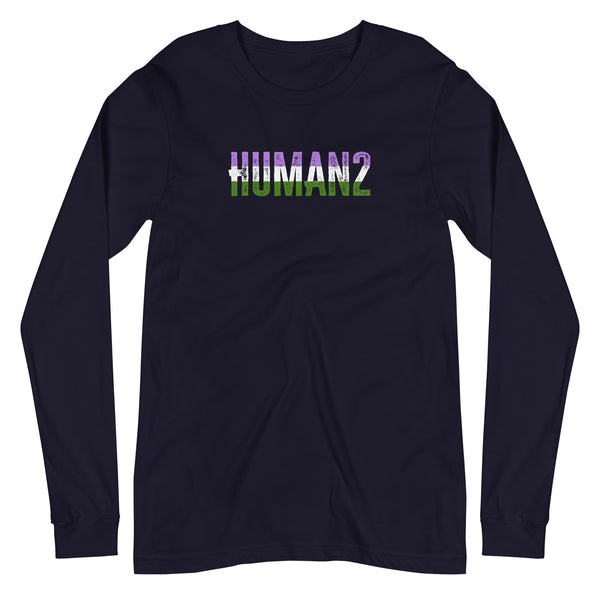 Genderqueer Pride Human2 Unisex Fit Long Sleeve T-Shirt