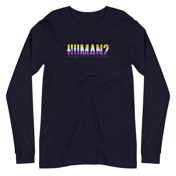Non-binary Pride Human2 Unisex Fit Long Sleeve T-Shirt