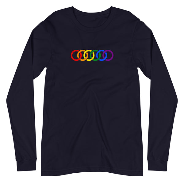 Gay Pride Rainbow Circles Graphic LGBTQ+ Unisex Long Sleeve T-Shirt