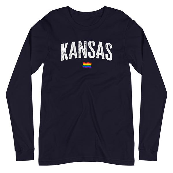 Kansas Gay Pride LGBTQ+ Unisex Long Sleeve T-Shirt