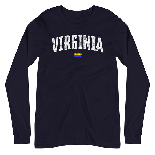 Virginia Gay Pride LGBTQ+ Unisex Long Sleeve T-Shirt
