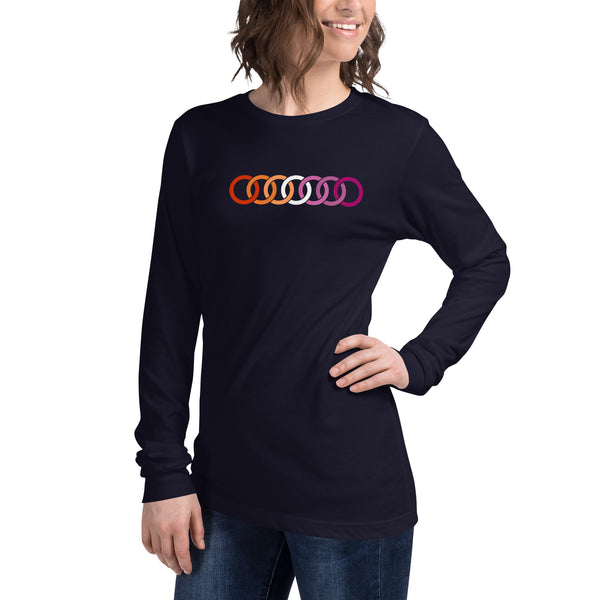 Lesbian Pride Circles Graphic LGBTQ+ Unisex Long Sleeve T-Shirt