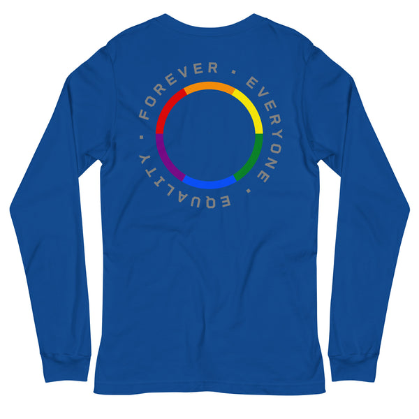 Forever Equality Everyone LGBTQ+ Gay Pride Large Back Circle Graphic Unisex Long Sleeve T-Shirt