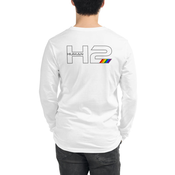 Gray Human 2 Outline Pride Graphic LGBTQ+ Unisex Long Sleeve Tee