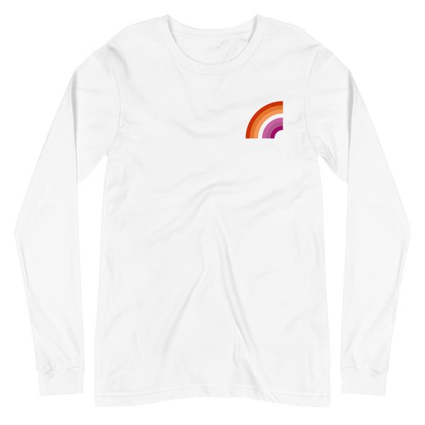 Lesbian Pride Arched Flag Unisex Fit Long Sleeve T-Shirt