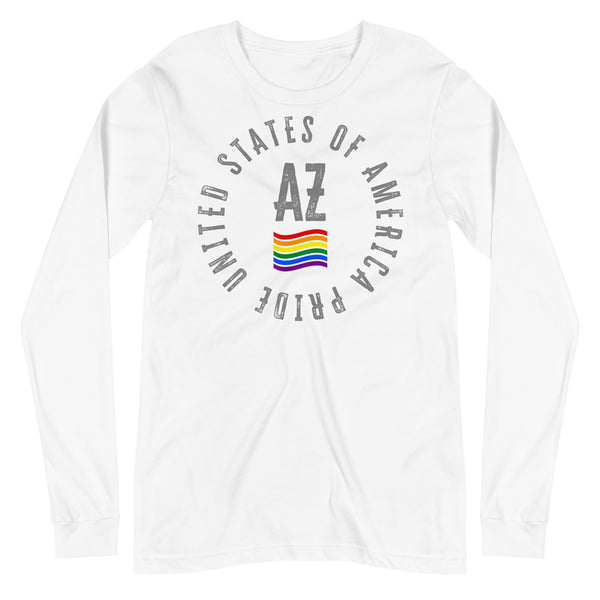 Arizona LGBTQ+ Gay Pride Large Front Circle Graphic Unisex Long Sleeve T-Shirt