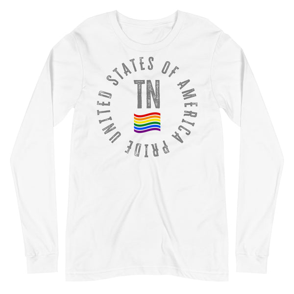 Tennessee LGBTQ+ Gay Pride Large Front Circle Graphic Unisex Long Sleeve T-Shirt