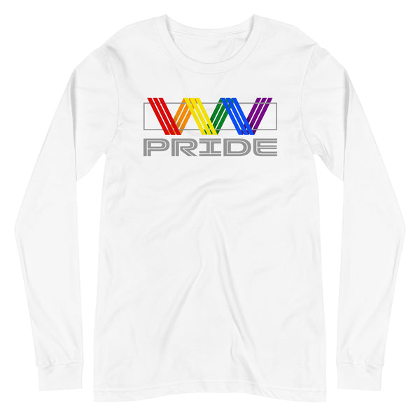 Gay Pride Rainbow Striped Ribbon LGBTQ+ Unisex Long Sleeve T-Shirt