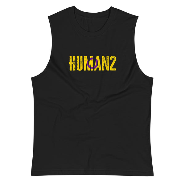 Intersex Pride Human2 Unisex Fit Muscle T-Shirt