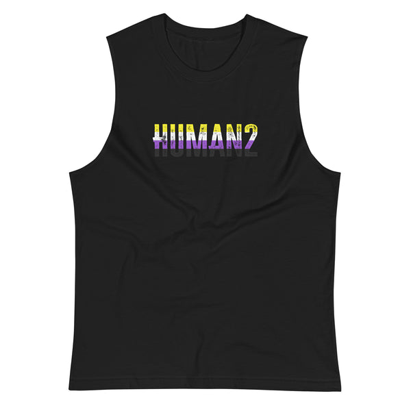 Non-binary Pride Human2 Unisex Fit Muscle T-Shirt