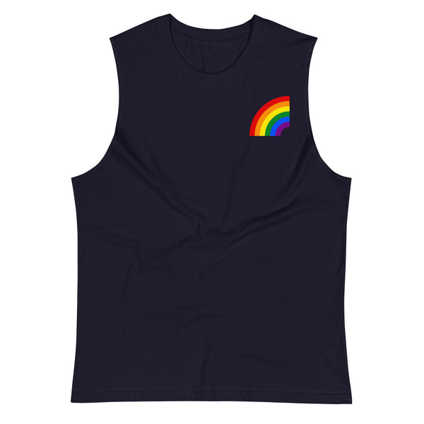 Gay Pride Arched Rainbow Flag Unisex Fit Muscle T-Shirt
