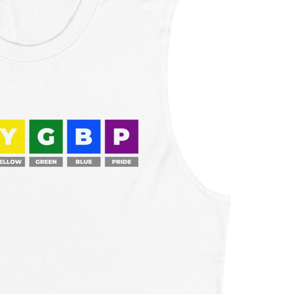 Gay Pride Rainbow ROYGBPride Graphic LGBTQ+ Unisex Muscle T-Shirt