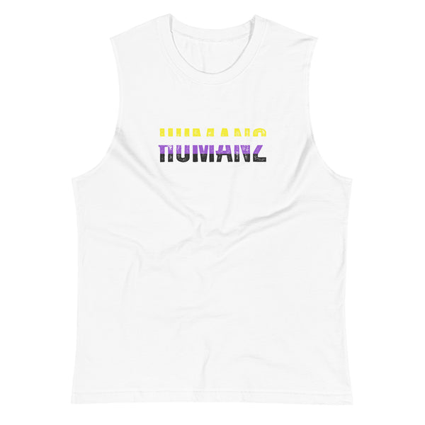 Non-binary Pride Human2 Unisex Fit Muscle T-Shirt