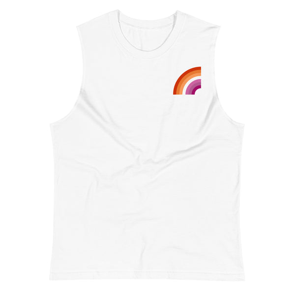 Lesbian Pride Arched Flag Unisex Fit Muscle T-Shirt