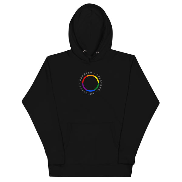 Forever Equality Everyone LGBTQ+ Gay Pride Small Front Circle Graphic Unisex Hoodie