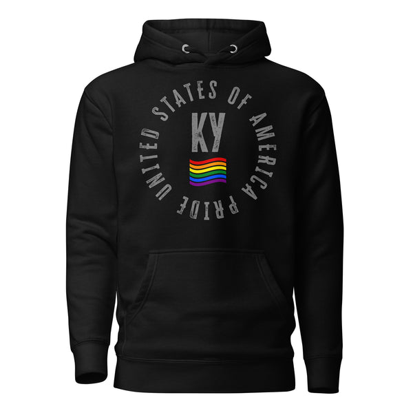 Kentucky LGBTQ+ Gay Pride Large Front Circle Graphic Unisex Hoodie